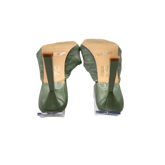 VICI Green Strappy Heeled Sandals Women 8.5 Straight Comfortable Square Toe 4 In - Picture 8 of 13